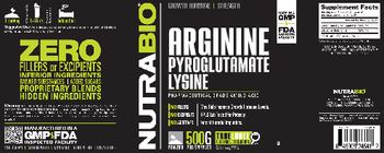 NutraBio Arginine Pyroglutamate Lysine - supplement