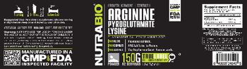 NutraBio Arginine Pyroglutamate Lysine - supplement