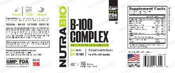 NutraBio B-100 Complex - quality and purity since 1996 nutrabio manufactures in our own fda registered inspected gmp facility