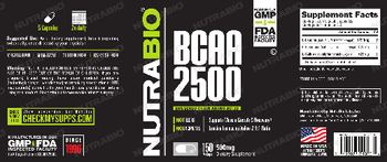 NutraBio BCAA 2500 - supplement
