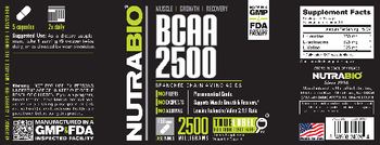 NutraBio BCAA 2500 - supplement