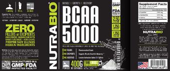 NutraBio BCAA 5000 Raw Unflavored - supplement
