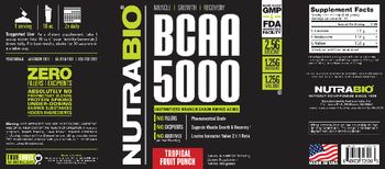 NutraBio BCAA 5000 Tropical Fruit Punch - supplement