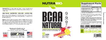 NutraBio BCAA Natural Strawberry Lemonade - supplement