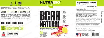 NutraBio BCAA Natural Strawberry Lemonade - supplement
