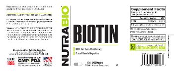NutraBio Biotin 5000 mcg - vitamin supplement