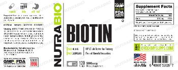 NutraBio Biotin 5000 mcg - supplement