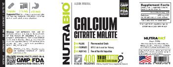 NutraBio Calcium Citrate Malate 400 Milligrams - supplement