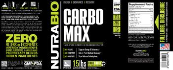 NutraBio Carbo Max - supplement