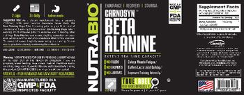NutraBio CarnoSyn Beta Alanine - supplement