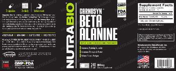 NutraBio CarnoSyn Beta Alanine 800 mg - supplement