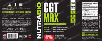 NutraBio CGT Max Tropical Fruit Punch - supplement