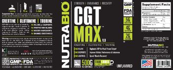 NutraBio CGT Max V.3 Unflavored - supplement