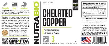 NutraBio Chelated Copper 3 Milligrams - supplement
