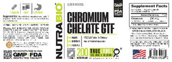 NutraBio Chromium Chelate GTF 200 Micrograms - supplement