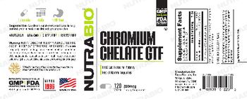 NutraBio Chromium Chelate GTF 200mcg - supplement