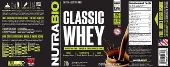 NutraBio Classic Whey Chocolate Milkshake - supplement