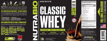 NutraBio Classic Whey Chocolate Milkshake - supplement