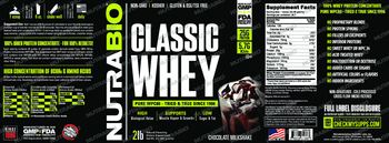 NutraBio Classic Whey Chocolate Milkshake - supplement