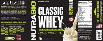 NutraBio Classic Whey Creamy Vanilla - supplement