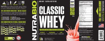 NutraBio Classic Whey Strawberry - supplement