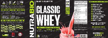 NutraBio Classic Whey Strawberry Smoothie - supplement