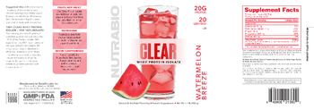 NutraBio Clear Whey Protein Isolate Watermelon Breeze - protein supplement