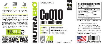 NutraBio CoQ10 200 Milligrams With Bioperine - supplement
