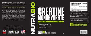 NutraBio Creatine Monohydrate - supplement