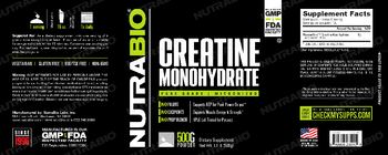 NutraBio Creatine Monohydrate - supplement