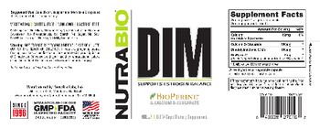 NutraBio DIM - supplement