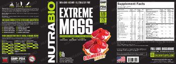 NutraBio Extreme Mass Strawberry Pastry - supplement