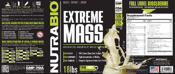 NutraBio Extreme Mass Vanilla - supplement