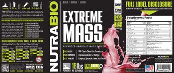 NutraBio Extreme Mass Wild Strawberry - supplement