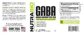 NutraBio GABA 500 mg - amino acid supplement
