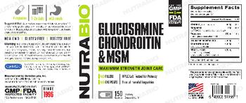 NutraBio Glucosamine, Chondroitin & MSM - supplement