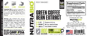 NutraBio Green Coffee Bean Extract 800 Milligrams - supplement