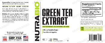 NutraBio Green Tea Extract 500 mg - supplement