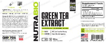 NutraBio Green Tea Extract 500 mg - supplement