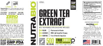 NutraBio Green Tea Extract 500 Milligrams - supplement