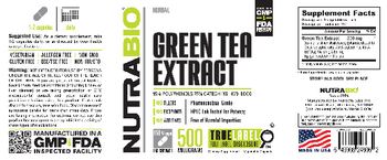 NutraBio Green Tea Extract 500 Milligrams - supplement