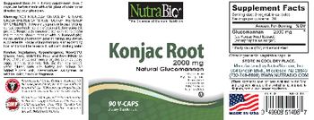 NutraBio Konjac Root 2000 mg - supplement