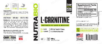NutraBio L-Carnitine 500 mg - supplement