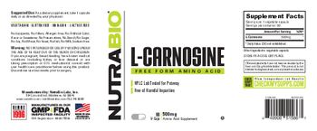 NutraBio L-Carnosine 500 mg - amino acid supplement