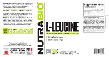 NutraBio L-Leucine - amino acid supplement