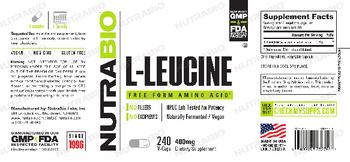 NutraBio L- Leucine 400 mg - supplement