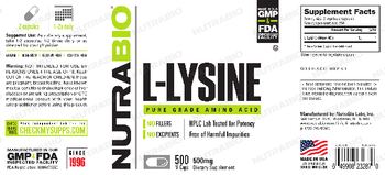 NutraBio L-Lysine 500 mg - supplement