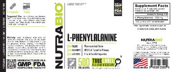 NutraBio L-Phenylalanine 500 Milligrams - supplement