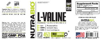 NutraBio L-Valine 450 Milligrams - supplement