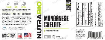 NutraBio Manganese Chelate 10 mg - supplement
